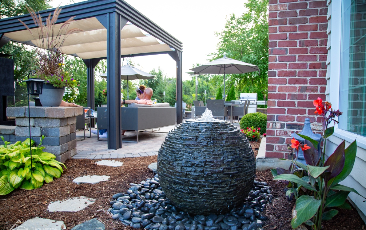 stacked slate urn fountain