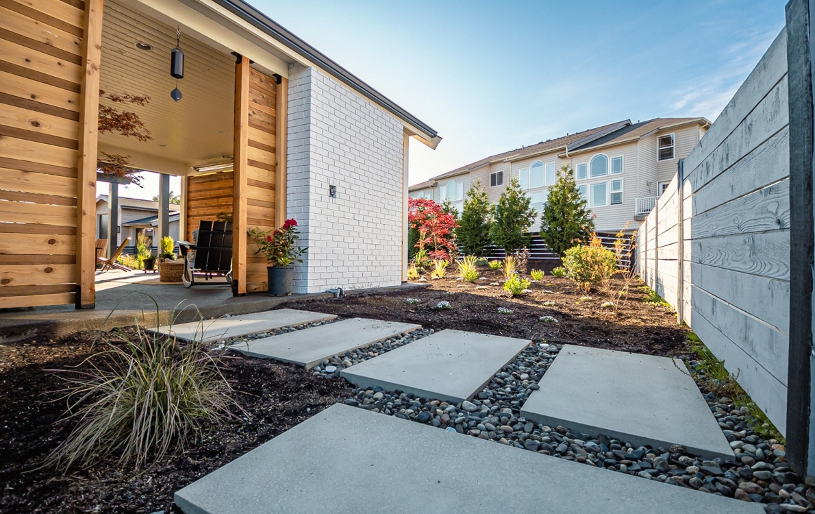 Paver walkway and planting