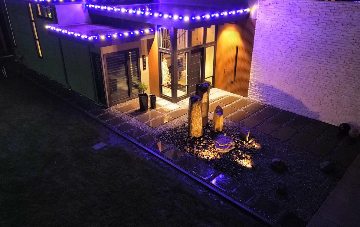 Water feature and landscape lighting