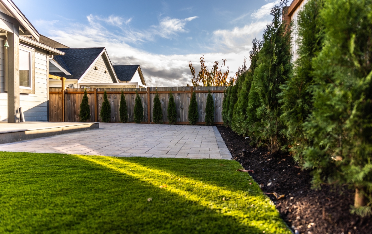 Paver Patio, Drainage, New Lawn, Irrigation System, Artificial Turf