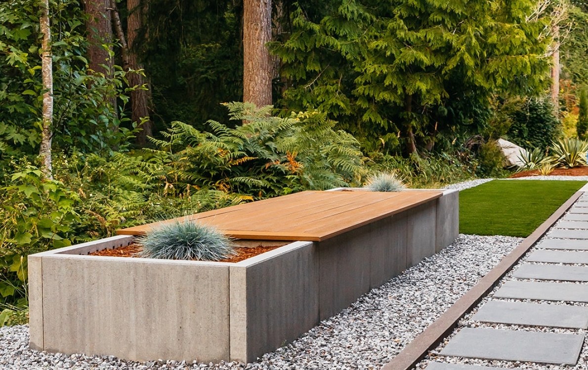 Water features, Outdoor Kitchen, Fiberglass Spa, Pavers, Landscape Lighting, Artificial Turf