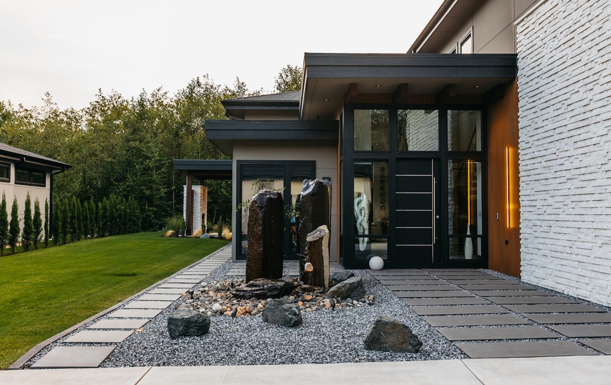 Water features, Outdoor Kitchen, Fiberglass Spa, Pavers, Landscape Lighting, Artificial Turf