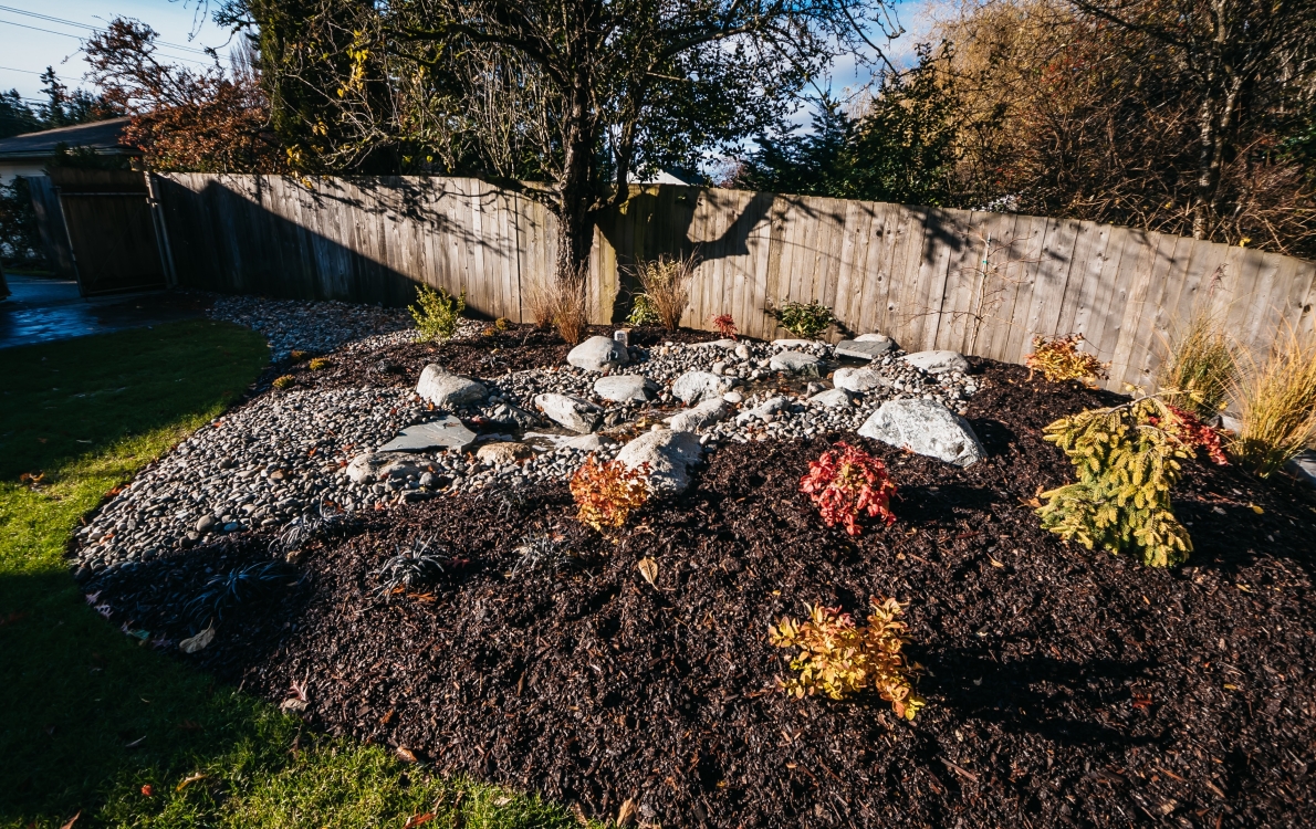 landscaping and paver patio backyard