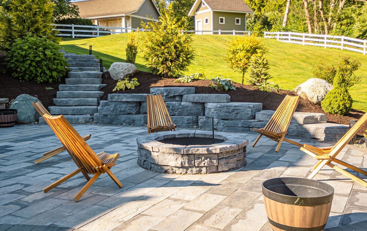 Paver patio and firepit